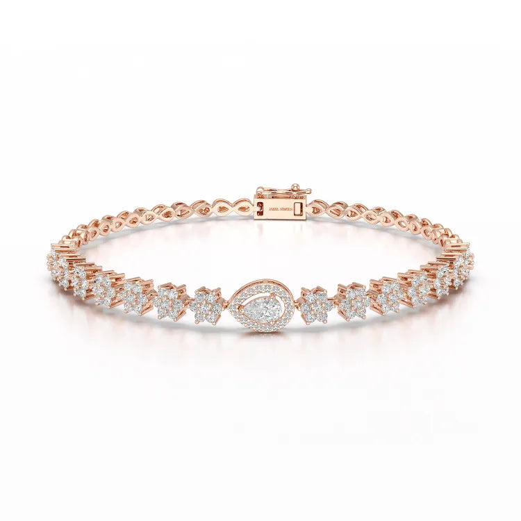 1.78 CT Pear Shape Lab Grown Diamond Bracelet