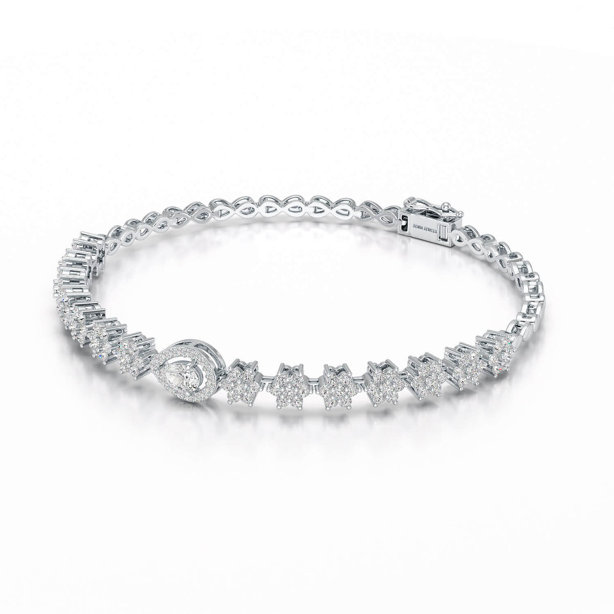 1.78 CT Pear Shape Lab Grown Diamond Bracelet