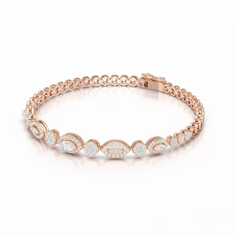 1.7 CT Marquise Cut Diamond Classic Bracelet