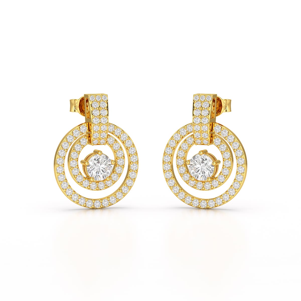 1.86 CT Lab Diamond Circular Stud Earrings