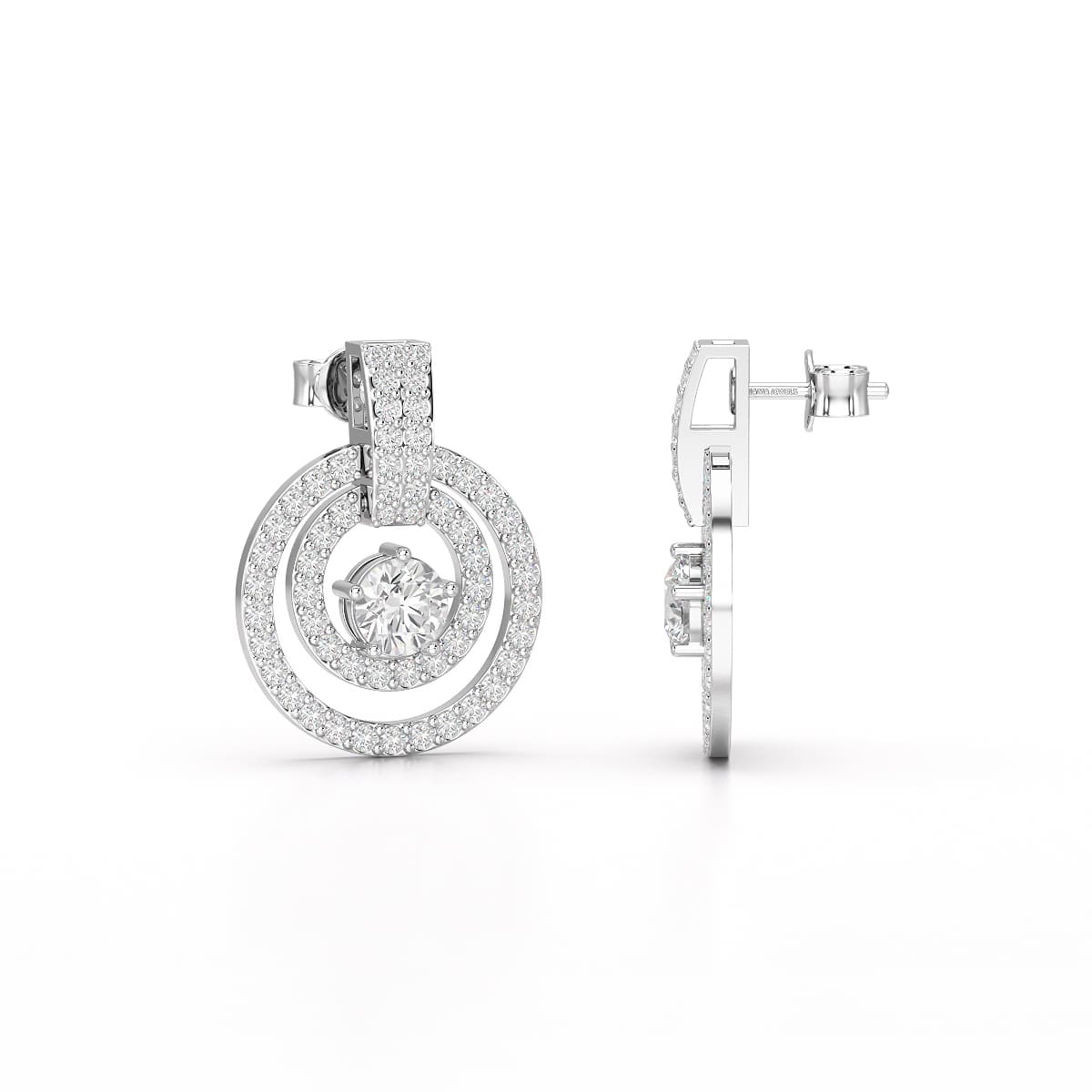 1.86 CT Lab Diamond Circular Stud Earrings