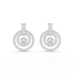 1.86 CT Lab Diamond Circular Stud Earrings