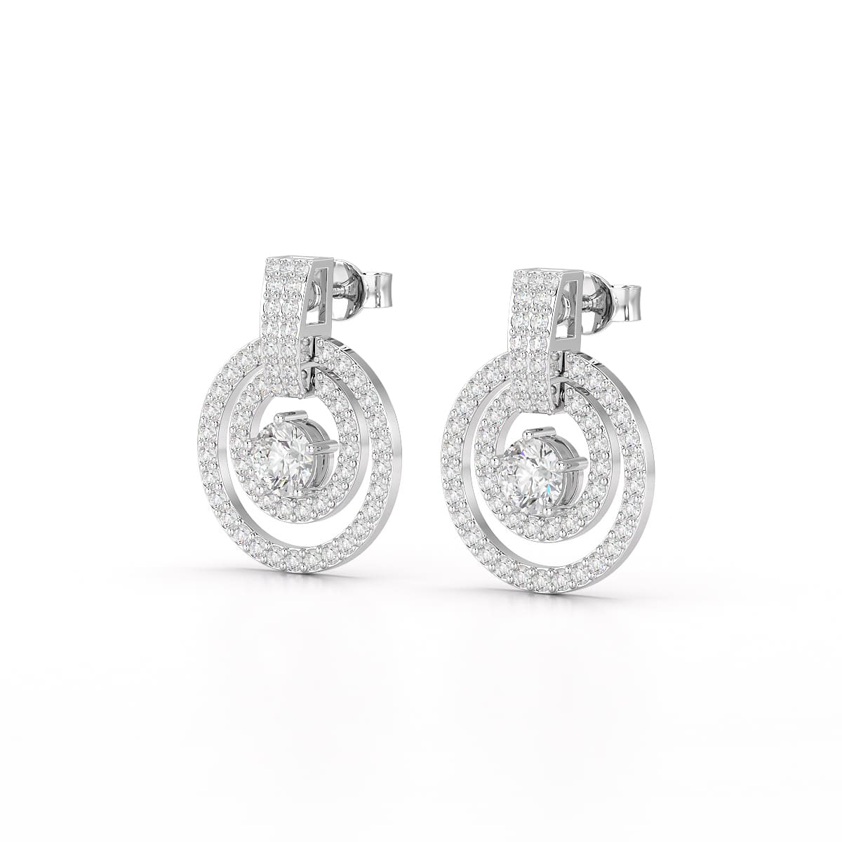 1.86 CT Lab Diamond Circular Stud Earrings