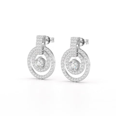 1.86 CT Lab Diamond Circular Stud Earrings