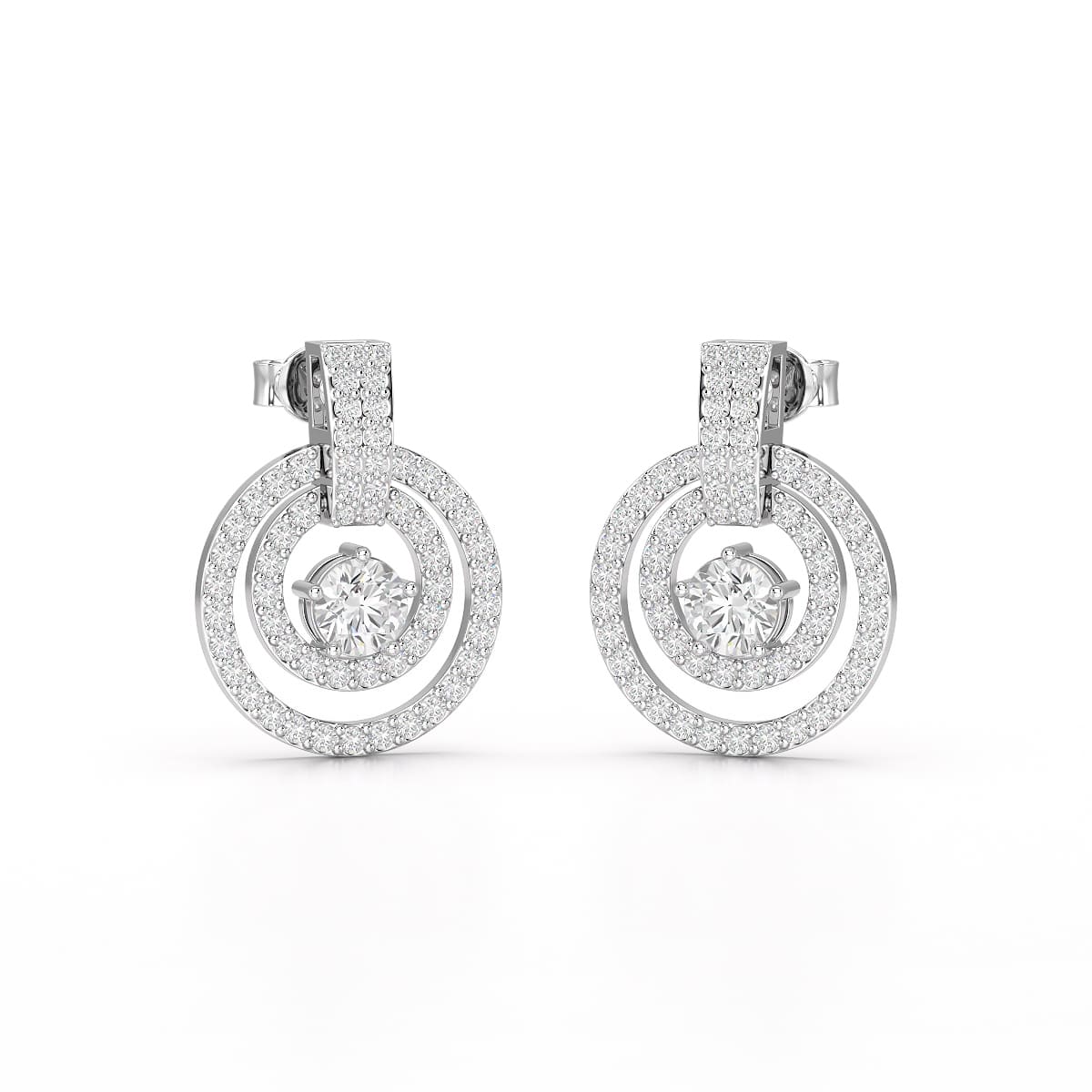 1.86 CT Lab Diamond Circular Stud Earrings