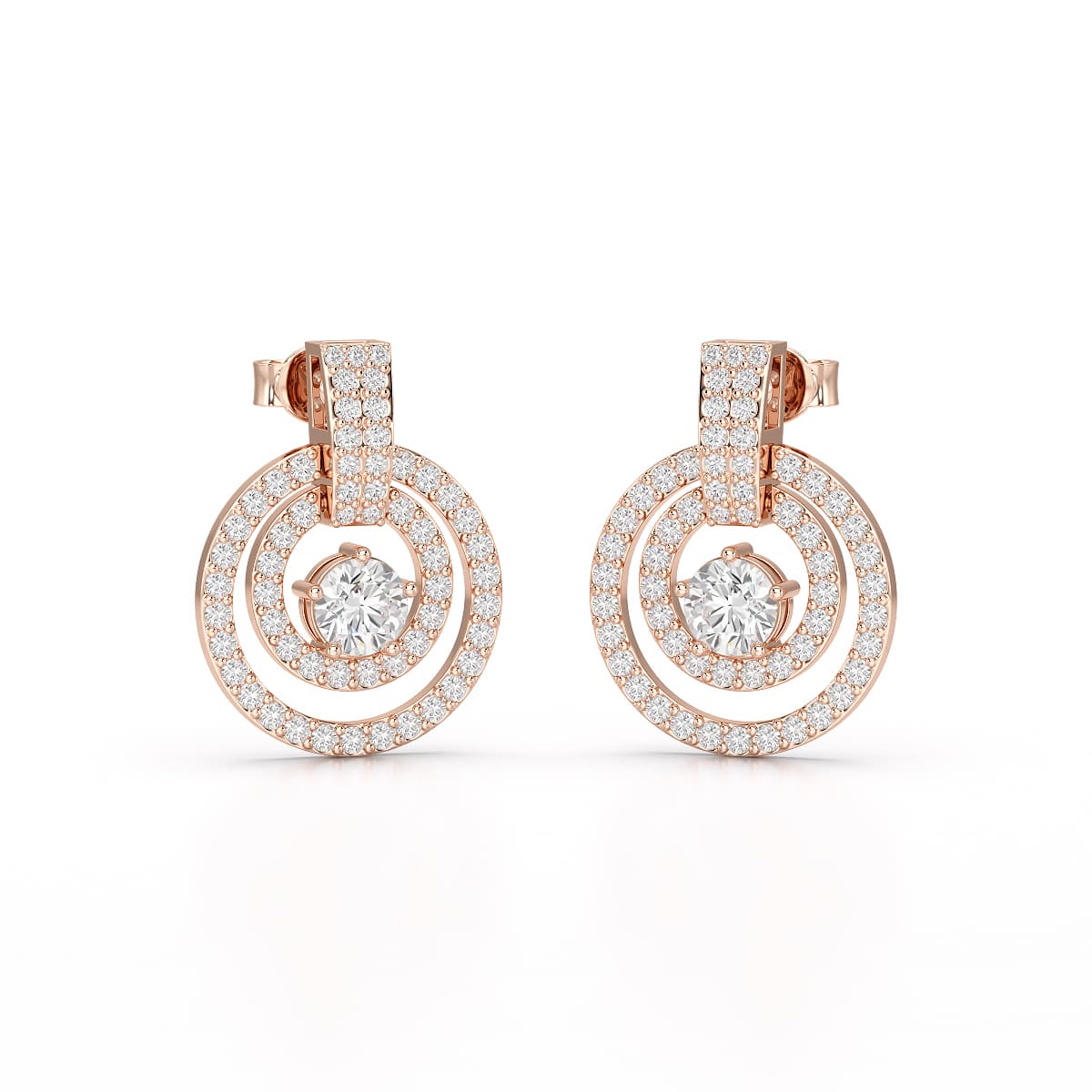 1.86 CT Lab Diamond Circular Stud Earrings