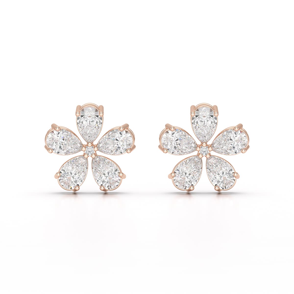 1.82 CT Lab Diamond Pear Cut Stud Earrings