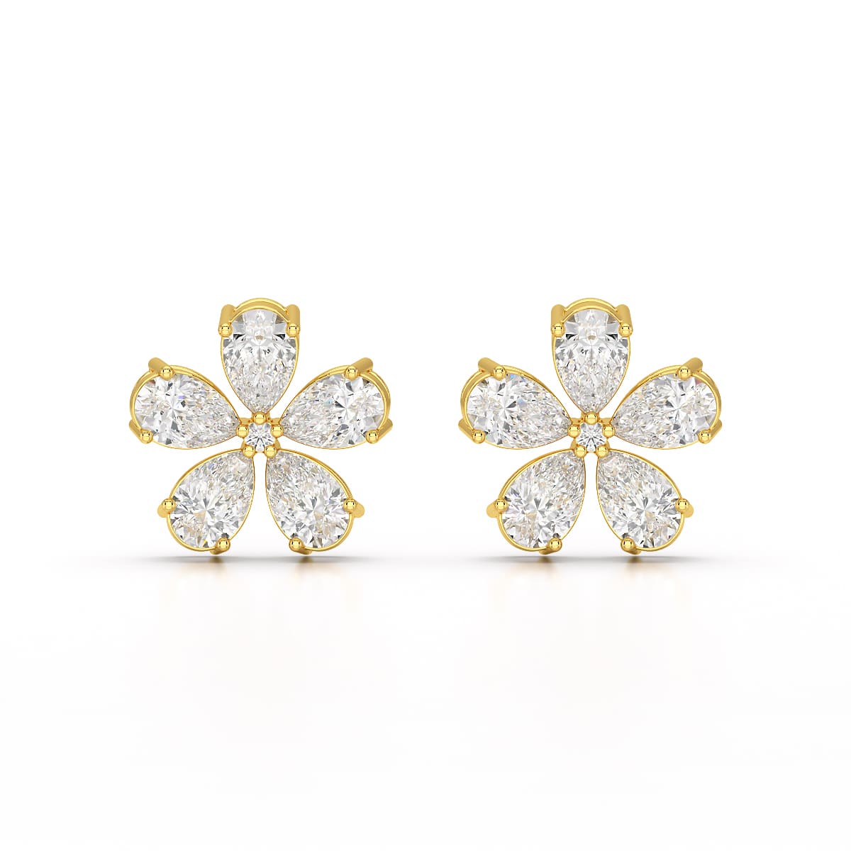 1.82 CT Lab Diamond Pear Cut Stud Earrings