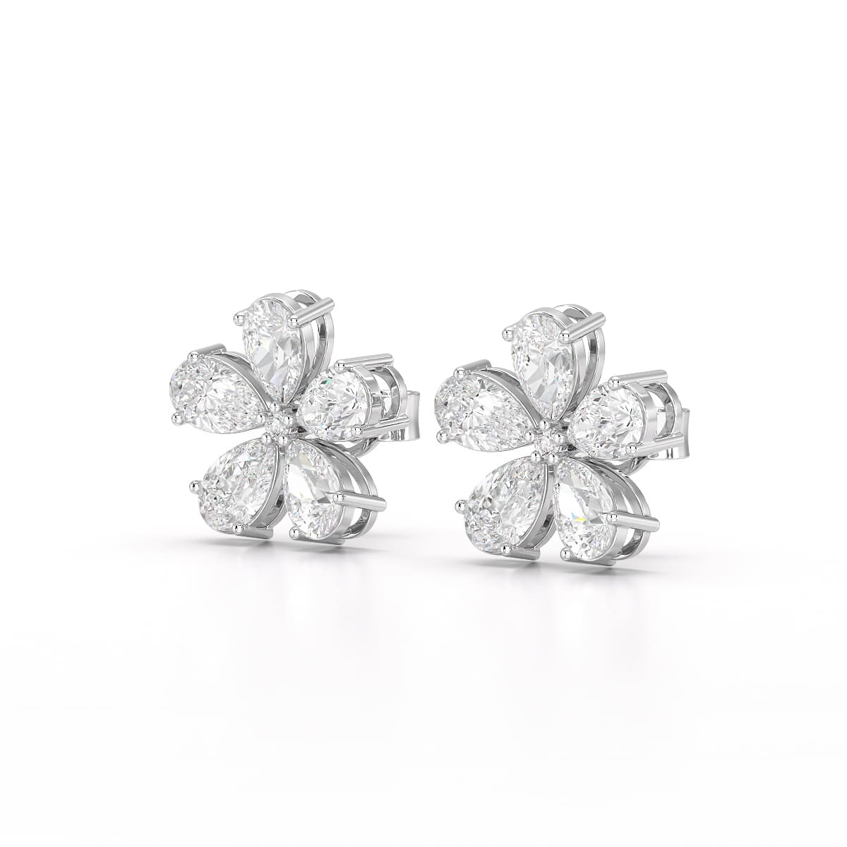 1.82 CT Lab Diamond Pear Cut Stud Earrings