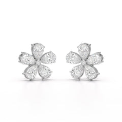 1.82 CT Lab Diamond Pear Cut Stud Earrings