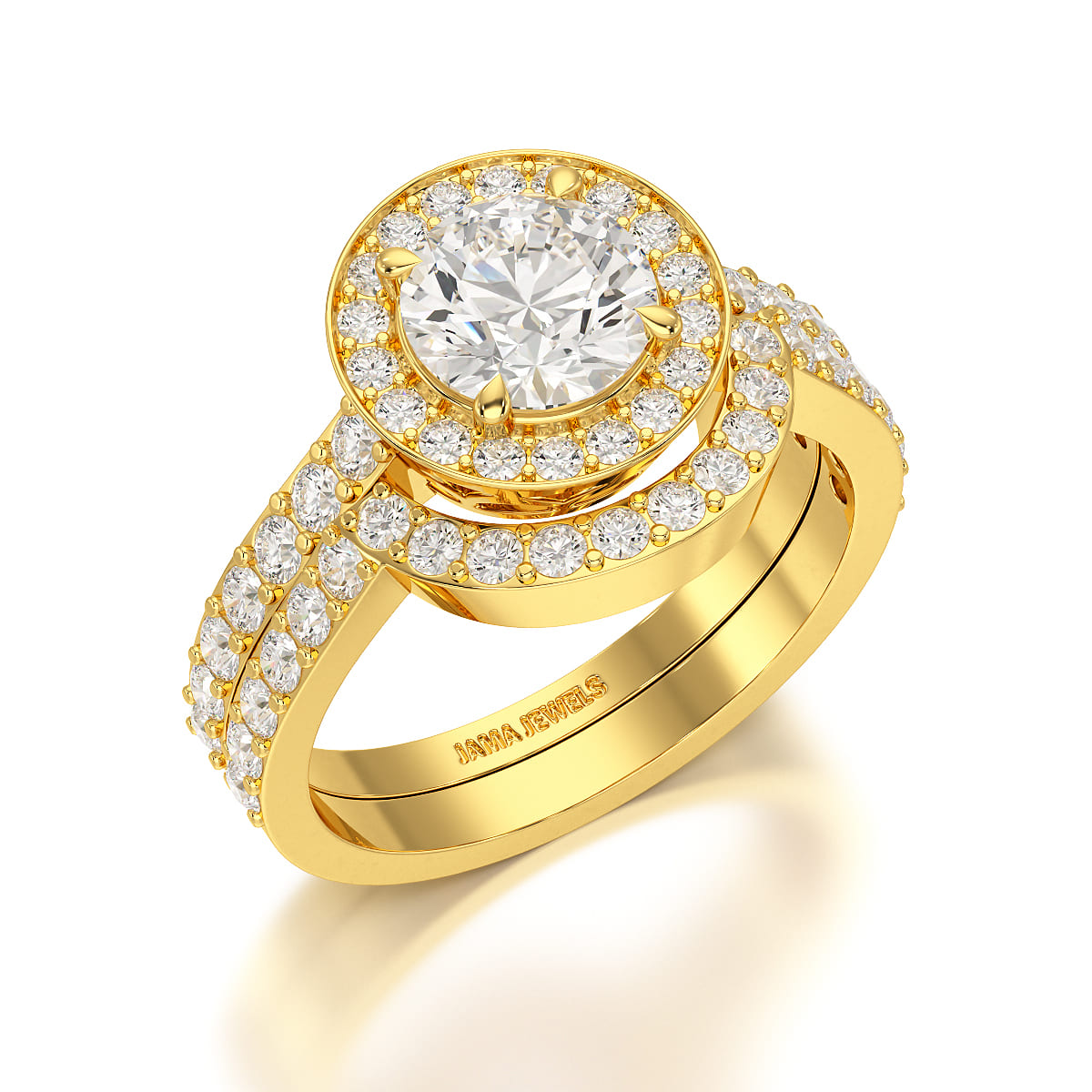 1.92 CT Lab Diamond Round Cut Halo Ring