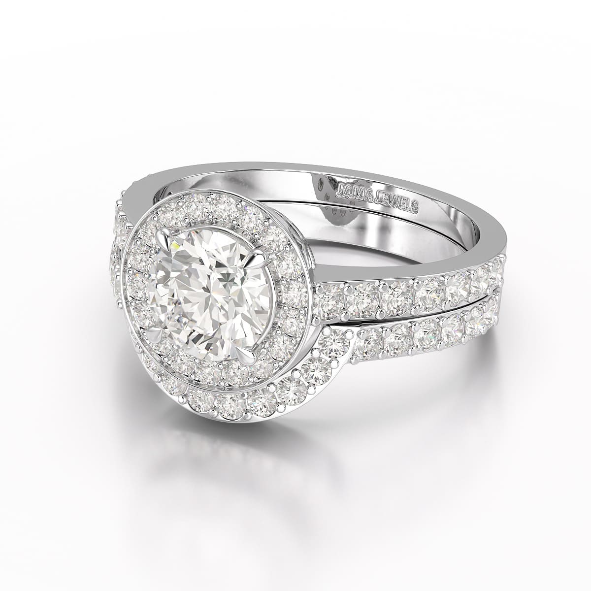 1.92 CT Lab Diamond Round Cut Halo Ring