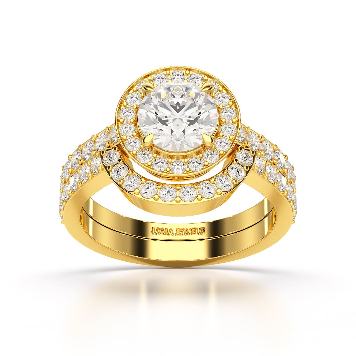 1.92 CT Lab Diamond Round Cut Halo Ring