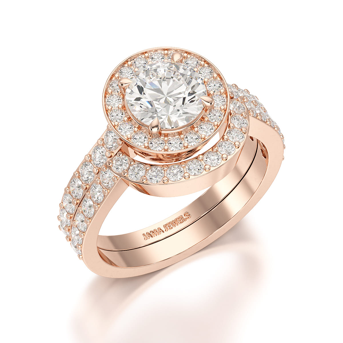 1.92 CT Lab Diamond Round Cut Halo Ring