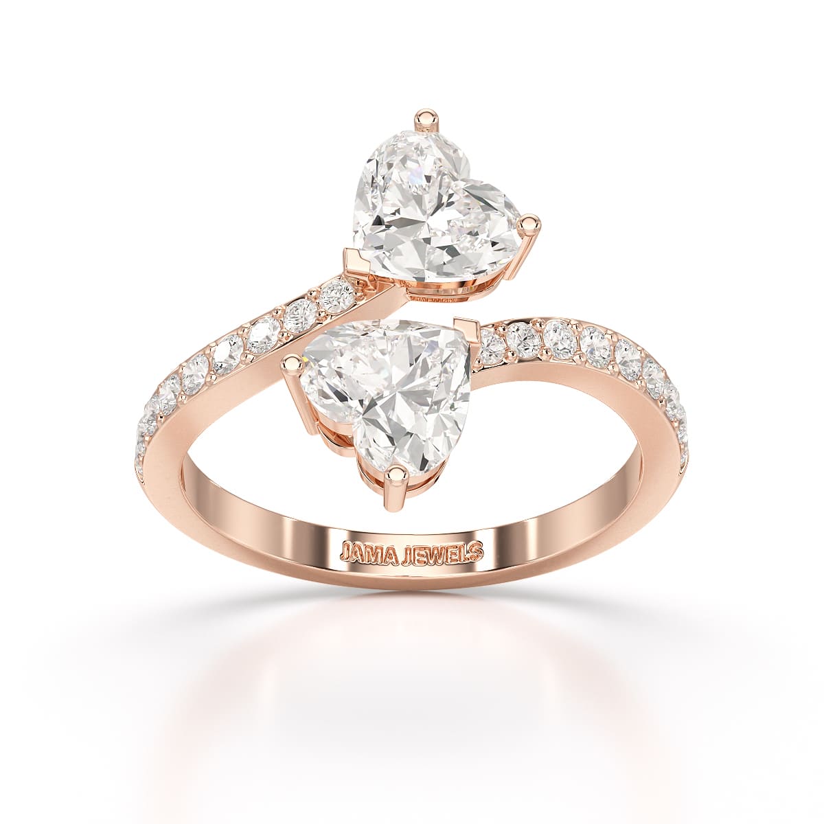 1.93 CT Double Heart Shaped Lab Diamond Ring