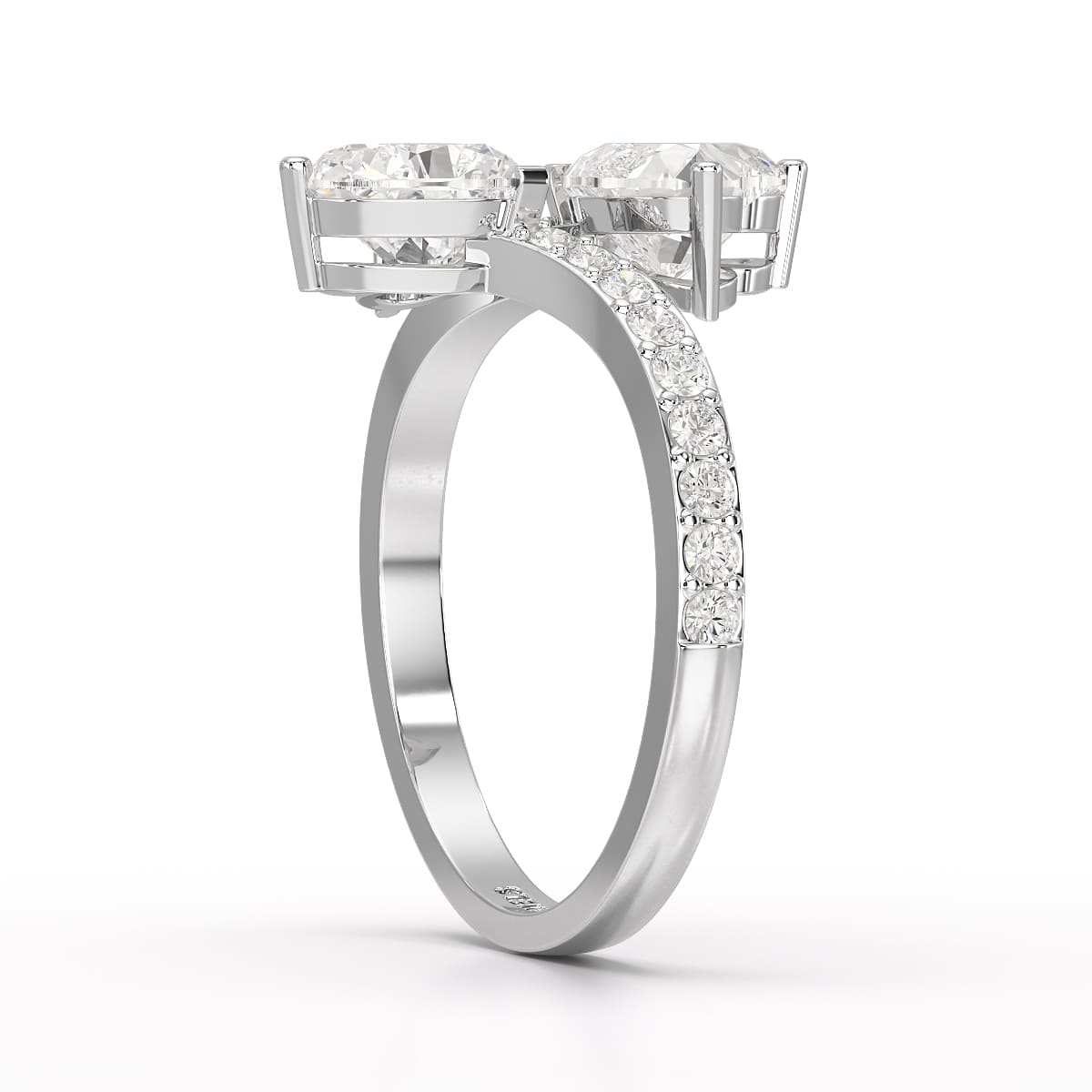 1.93 CT Double Heart Shaped Lab Diamond Ring