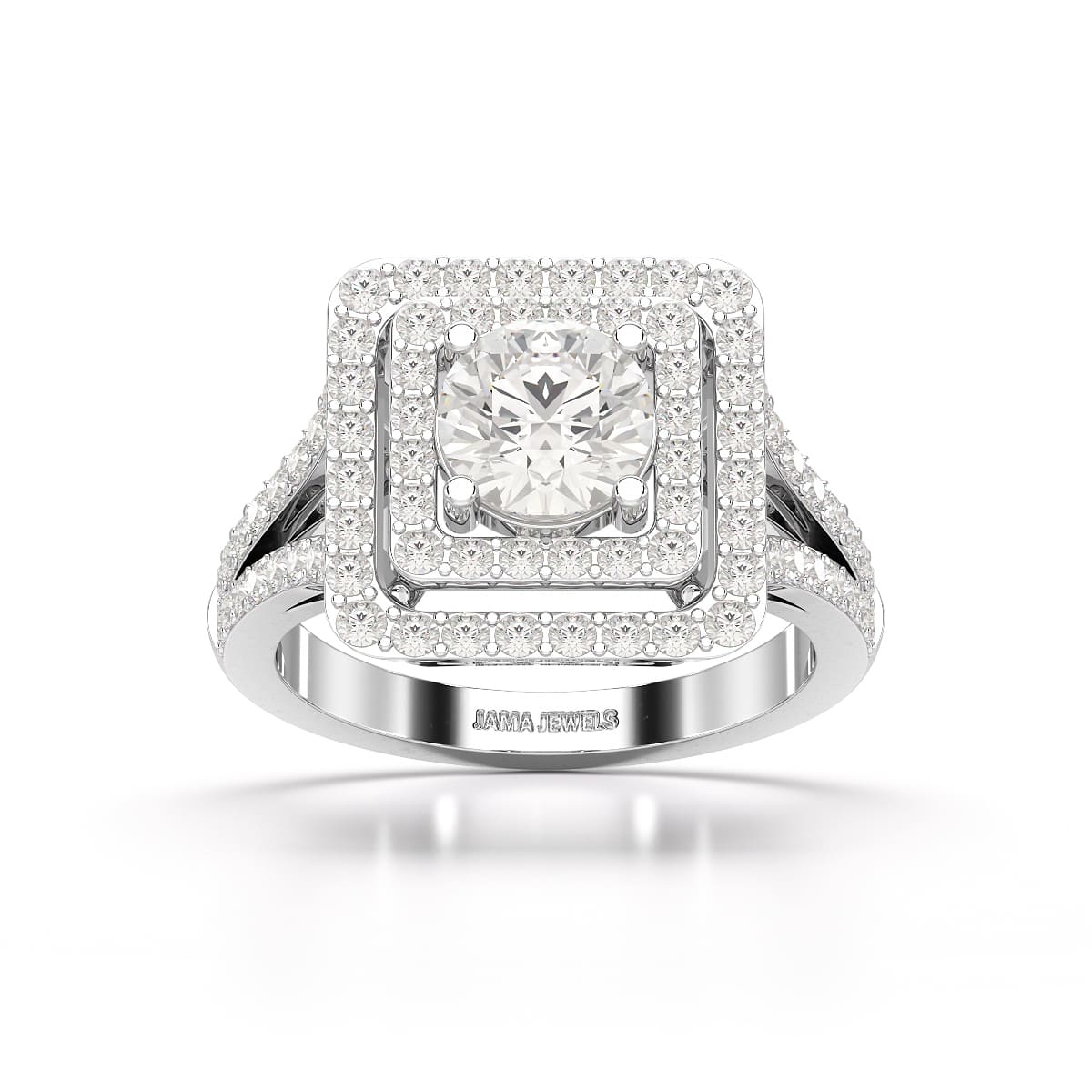 1.99 CT Lab Diamond Round Cut Halo Diamond