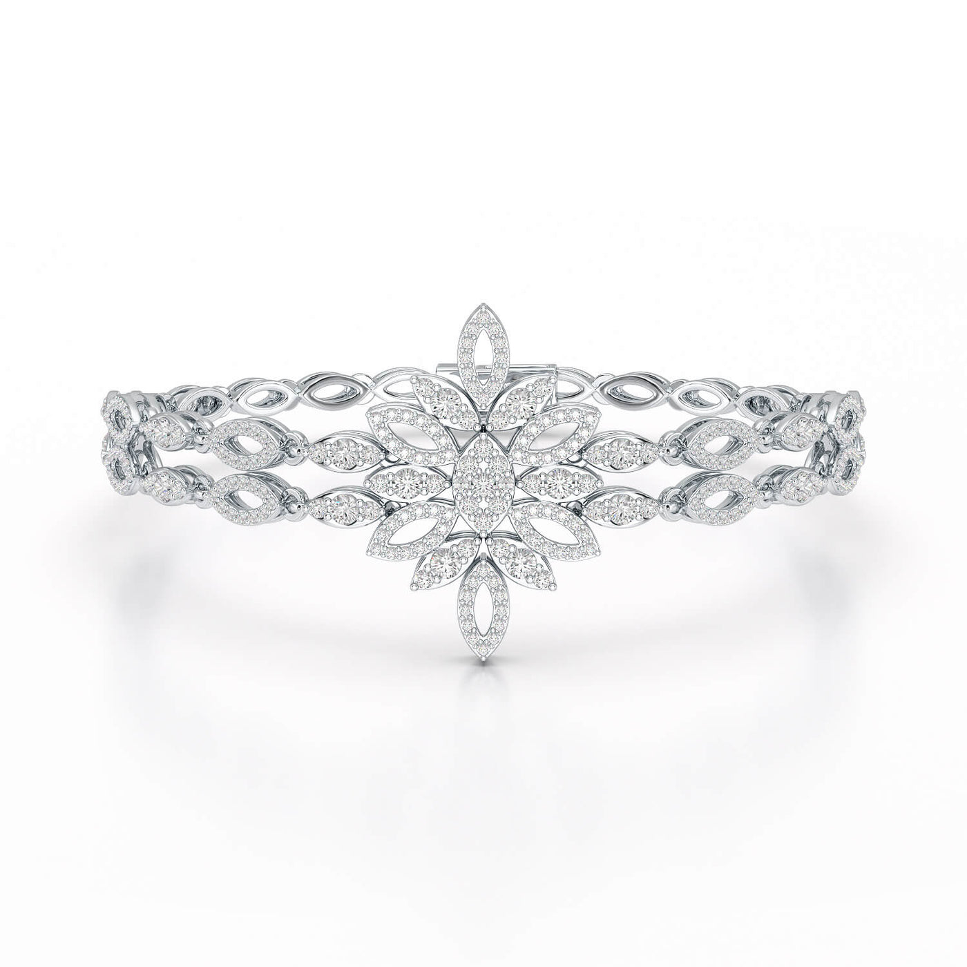 1.99 CT Lab Grown Diamond Two Layer Designer Bracelet