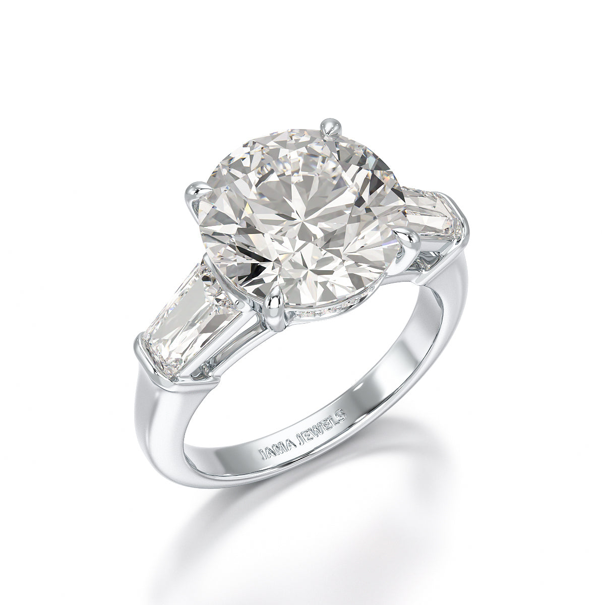 Three Stone Lab Diamond 2.74 CT Wedding Ring