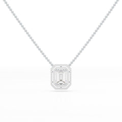 11.43 CT Emerald Cut Halo Lab Diamond Pendant