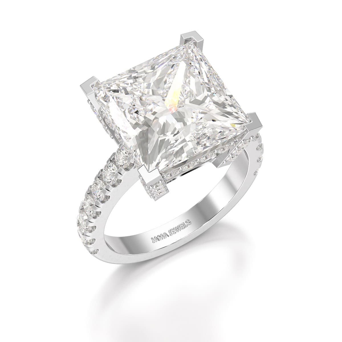 11.76 CT Lab Diamond Princess Cut Hidden Halo Ring