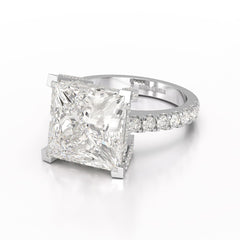 11.76 CT Lab Diamond Princess Cut Hidden Halo Ring