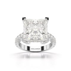 11.76 CT Lab Diamond Princess Cut Hidden Halo Ring