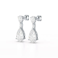 11.98 CT Pear Cut Lab Diamond Drop Earring