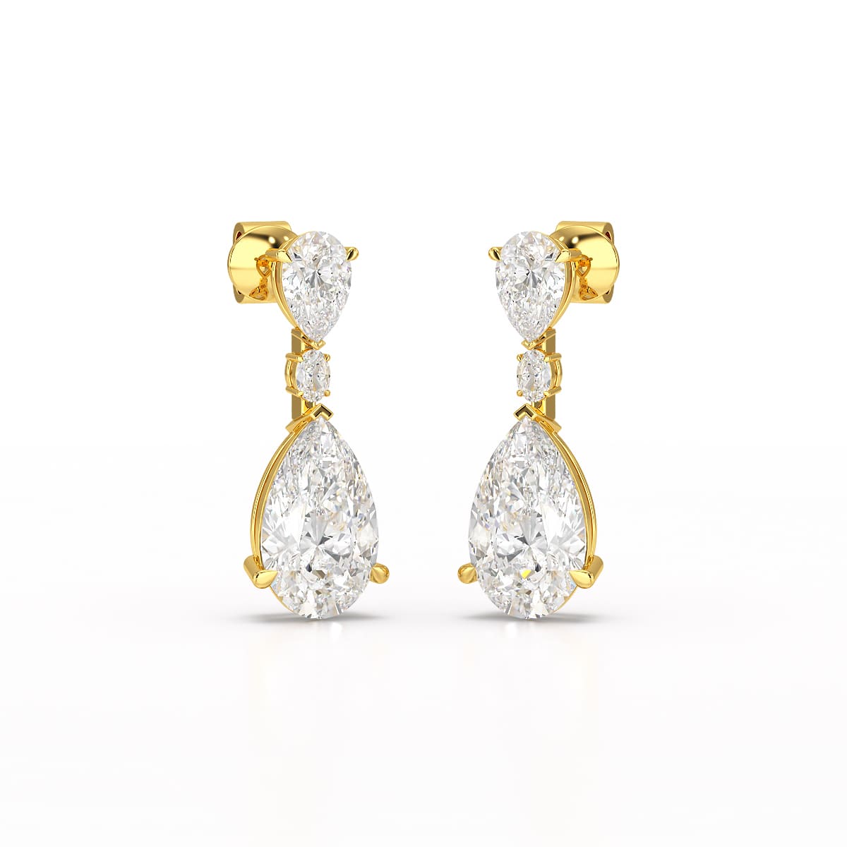 11.98 CT Pear Cut Lab Diamond Drop Earring