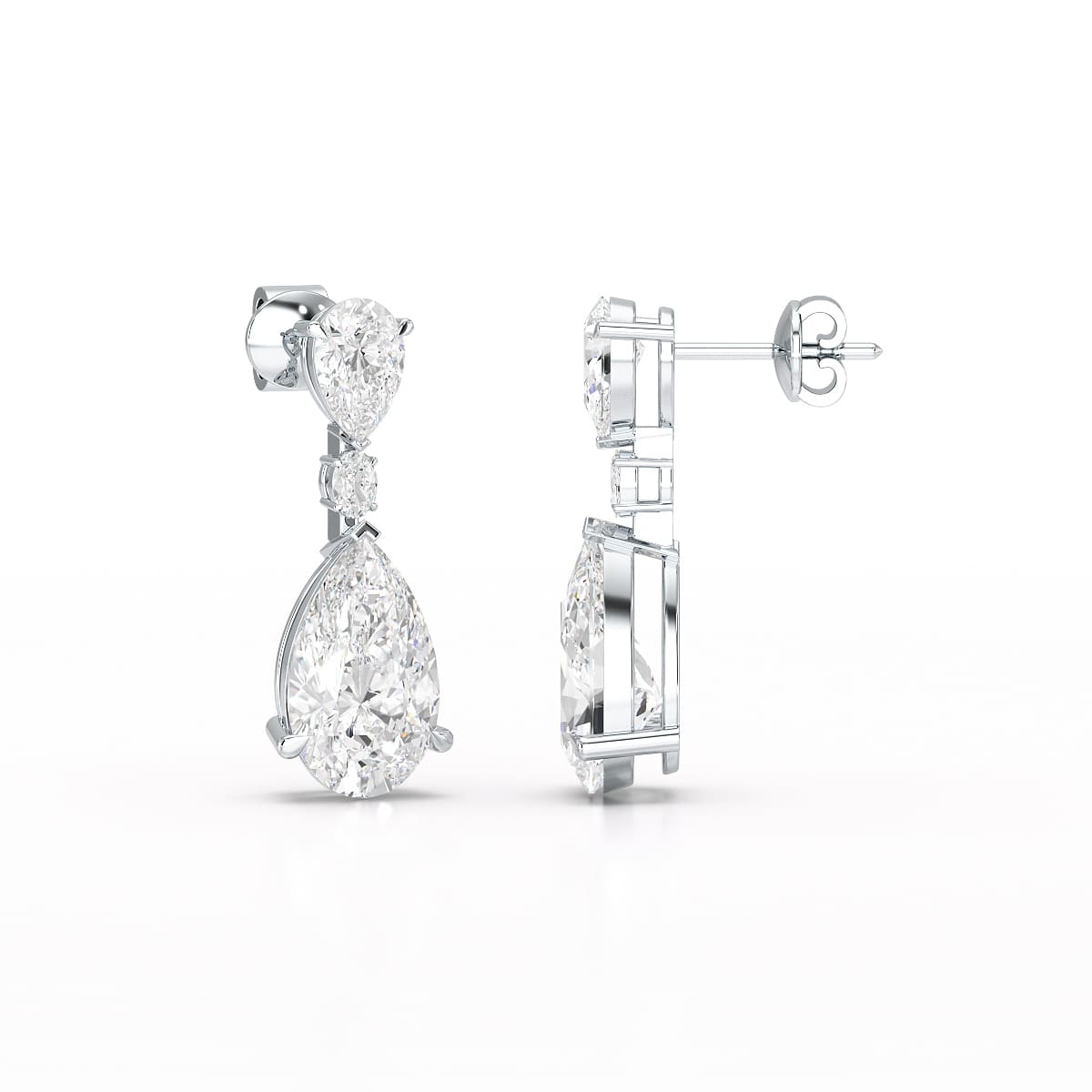 11.98 CT Pear Cut Lab Diamond Drop Earring