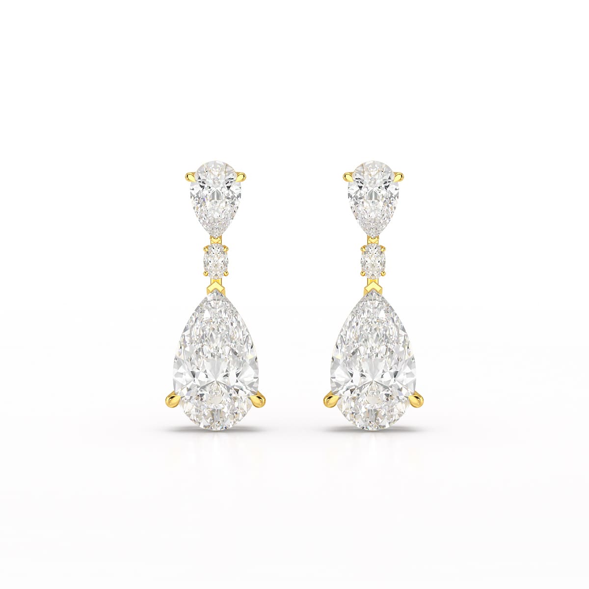 11.98 CT Pear Cut Lab Diamond Drop Earring