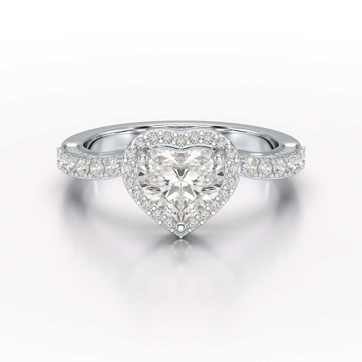 1.73 CT Heart Cut Lab Diamond Engagement Ring