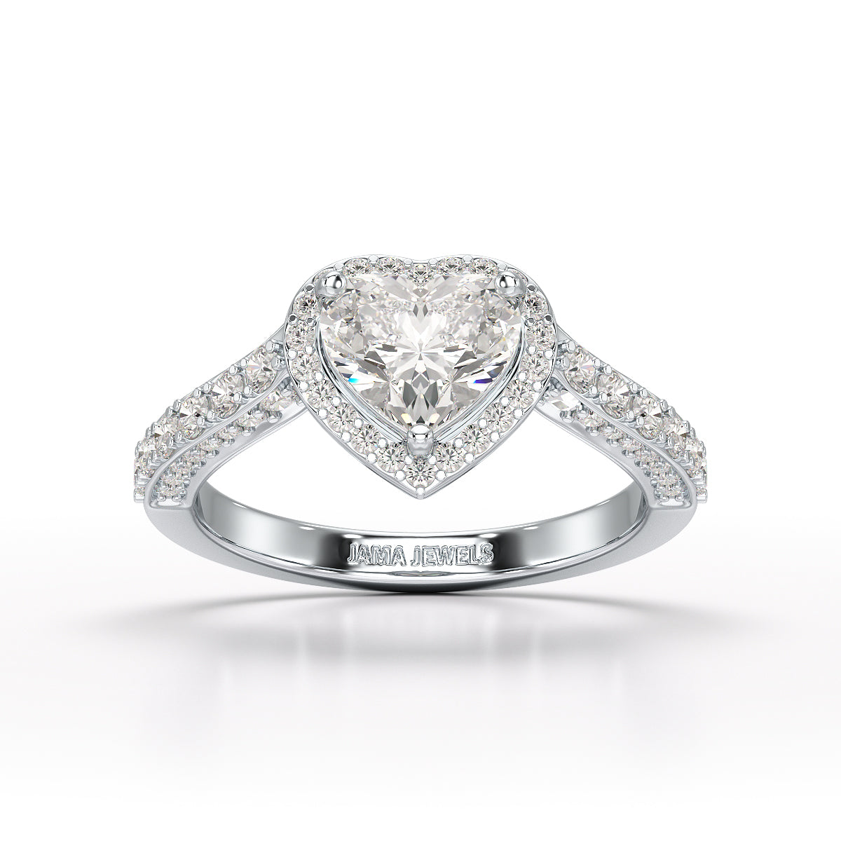 1.73 CT Heart Cut Lab Diamond Engagement Ring