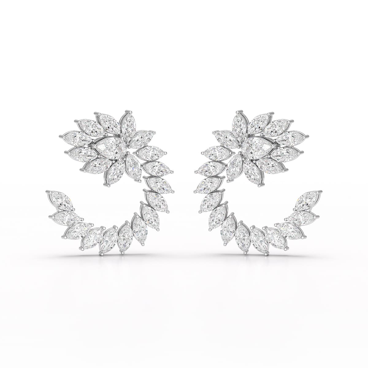 12.2 CT Marquise Cut Lab Diamond Earring