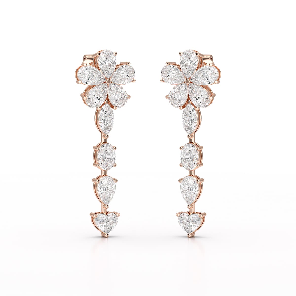 12.2 CT Pear Cut Lab Diamond Drop Earring