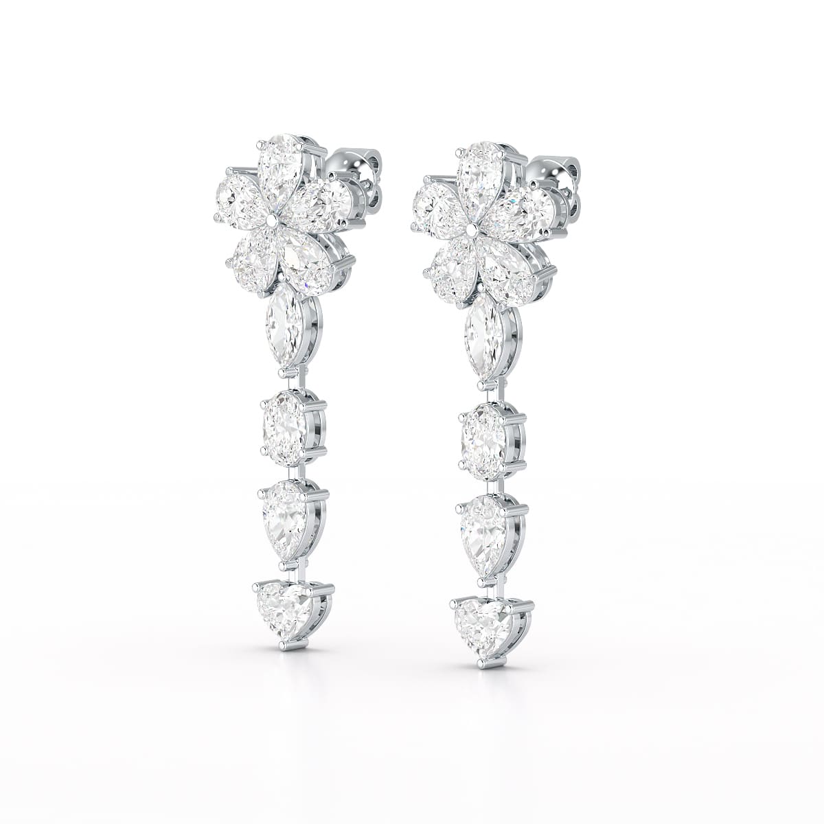 12.2 CT Pear Cut Lab Diamond Drop Earring