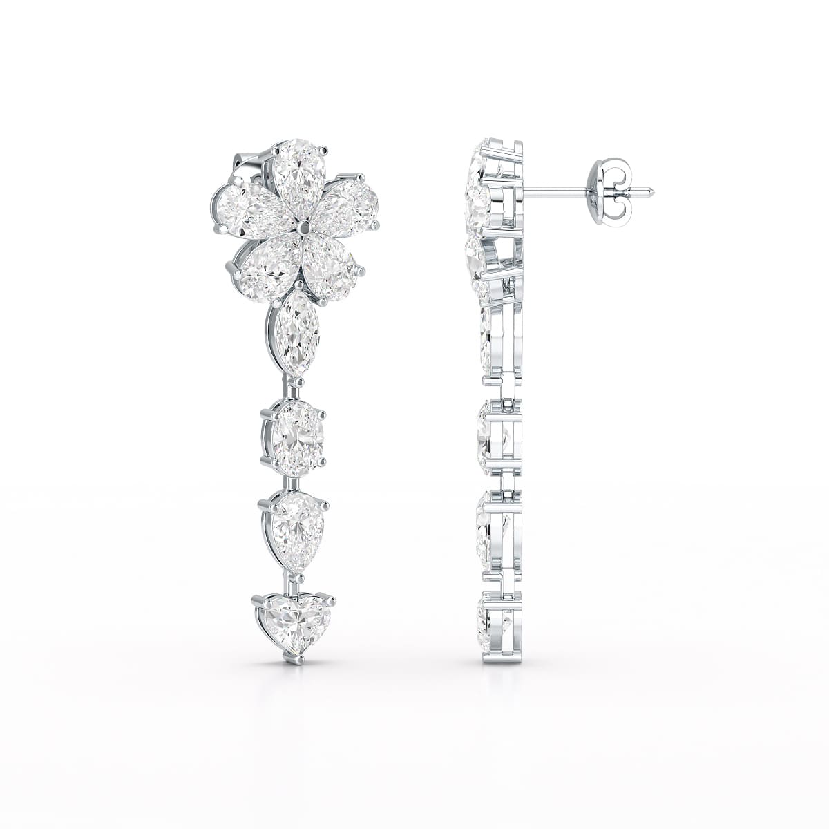 12.2 CT Pear Cut Lab Diamond Drop Earring