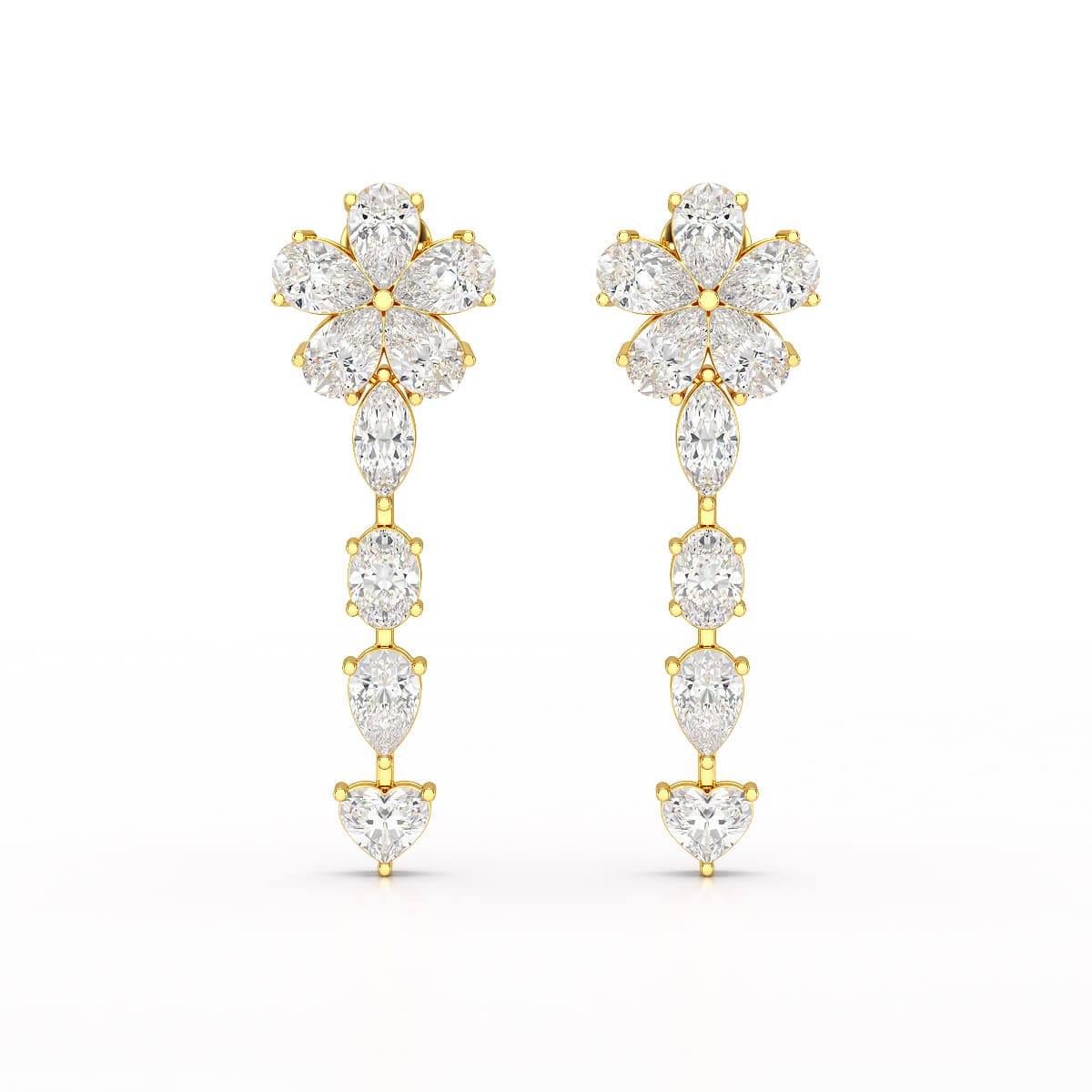 12.2 CT Pear Cut Lab Diamond Drop Earring