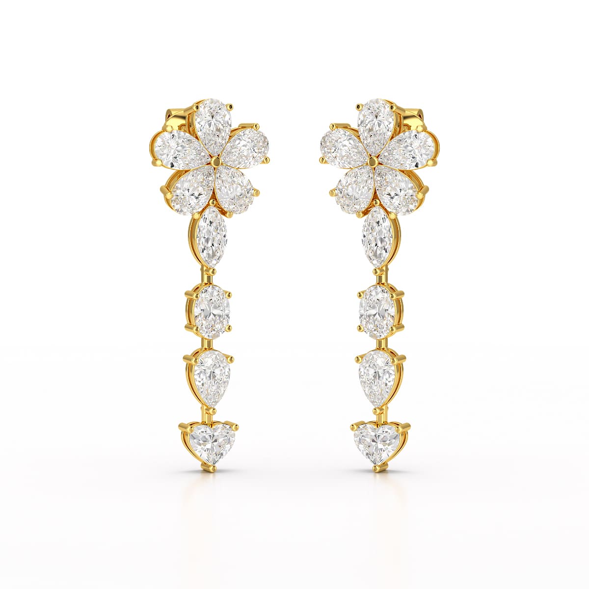 12.2 CT Pear Cut Lab Diamond Drop Earring