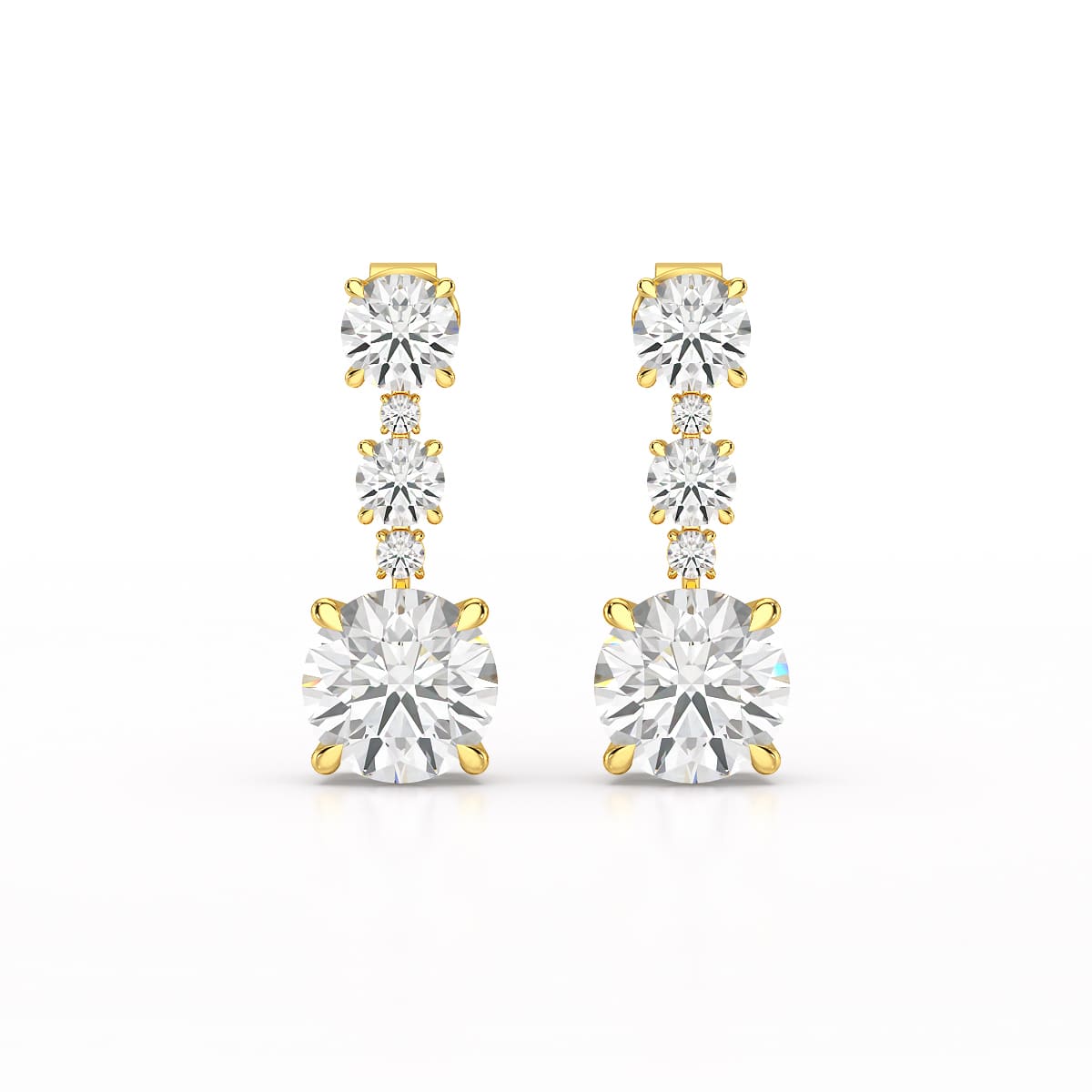 13.31 CT Round Cut Dangle Drop Earring