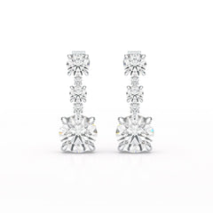 13.31 CT Round Cut Dangle Drop Earring