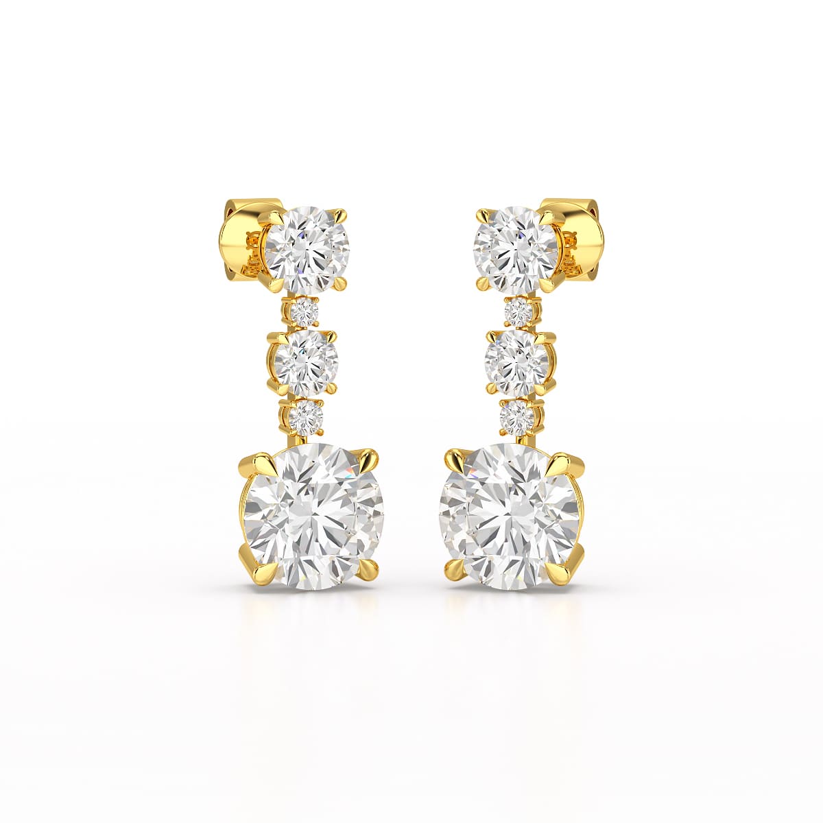 13.31 CT Round Cut Dangle Drop Earring