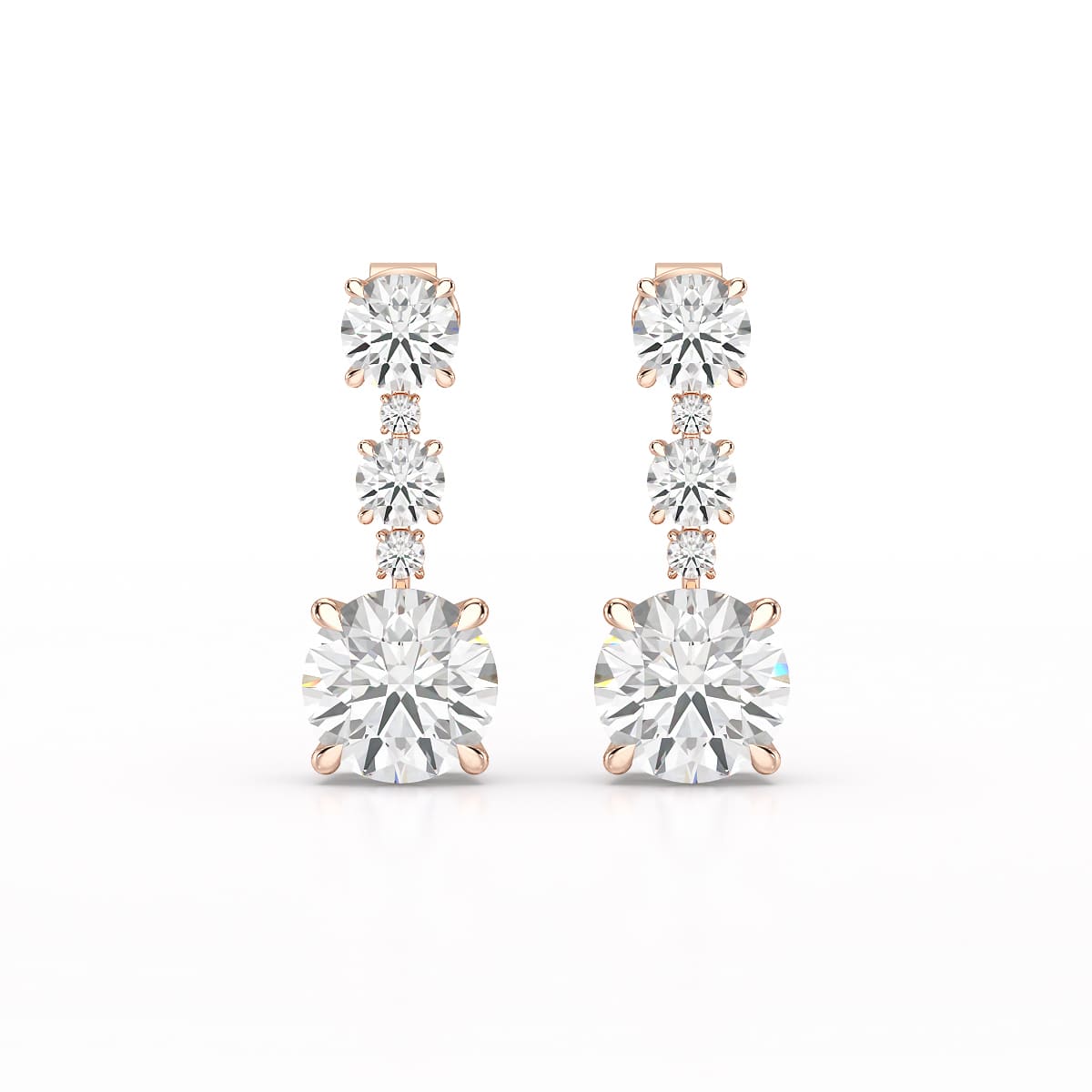 13.31 CT Round Cut Dangle Drop Earring