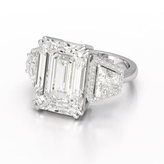 13.49 CT Emerald Cut Lab Diamond Ring