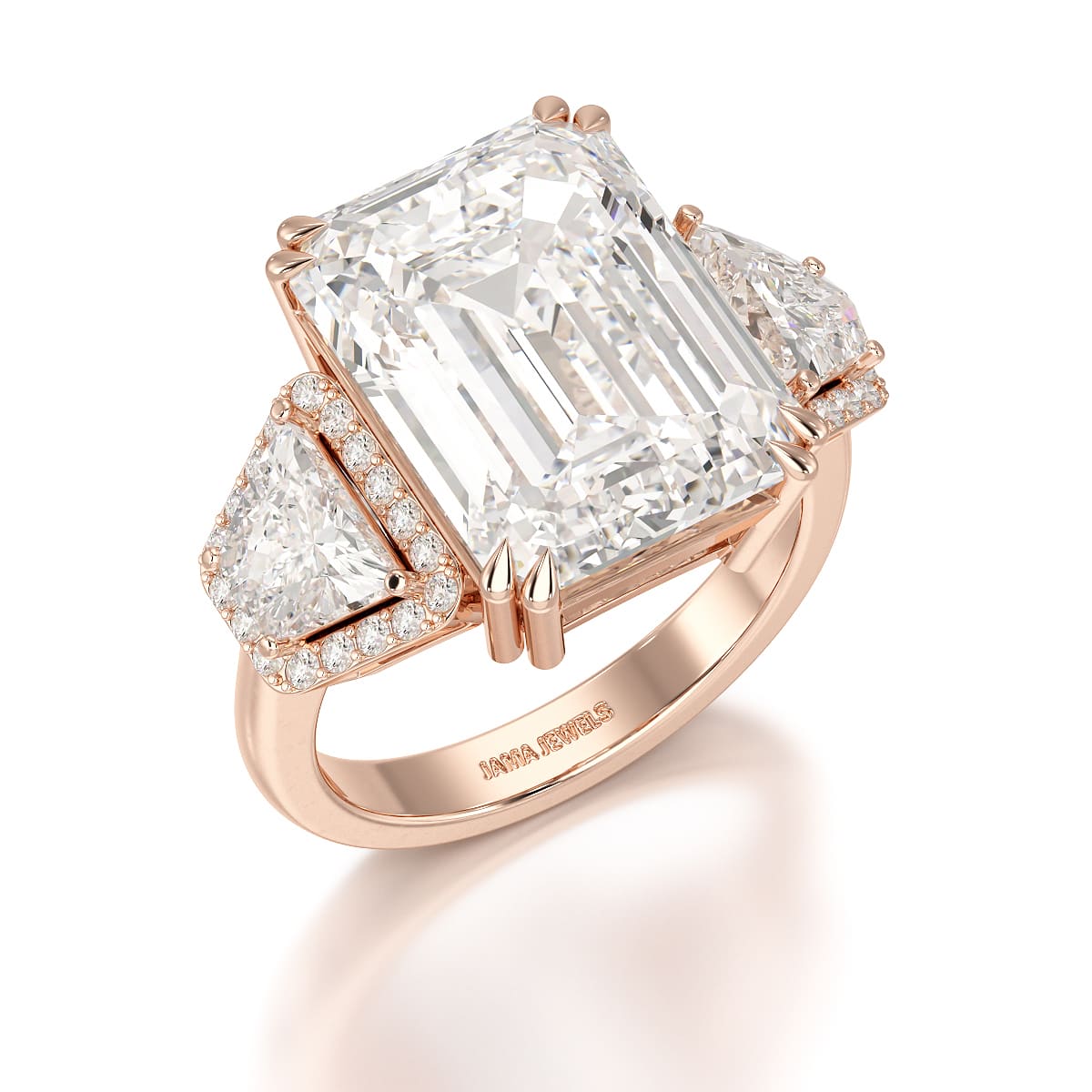 13.49 CT Emerald Cut Lab Diamond Ring