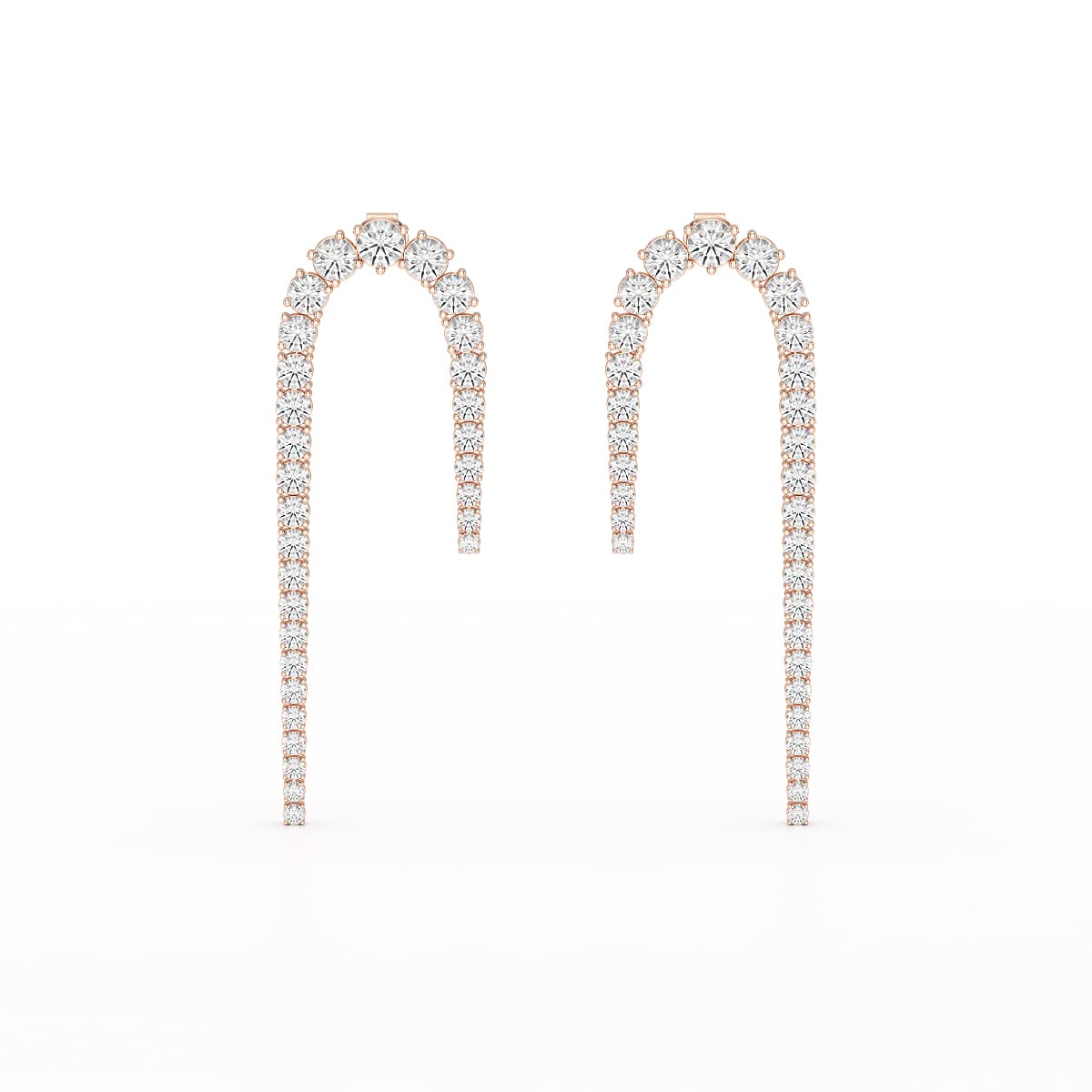 14.26 CT Round Cut Lab Diamond Drop Earrings