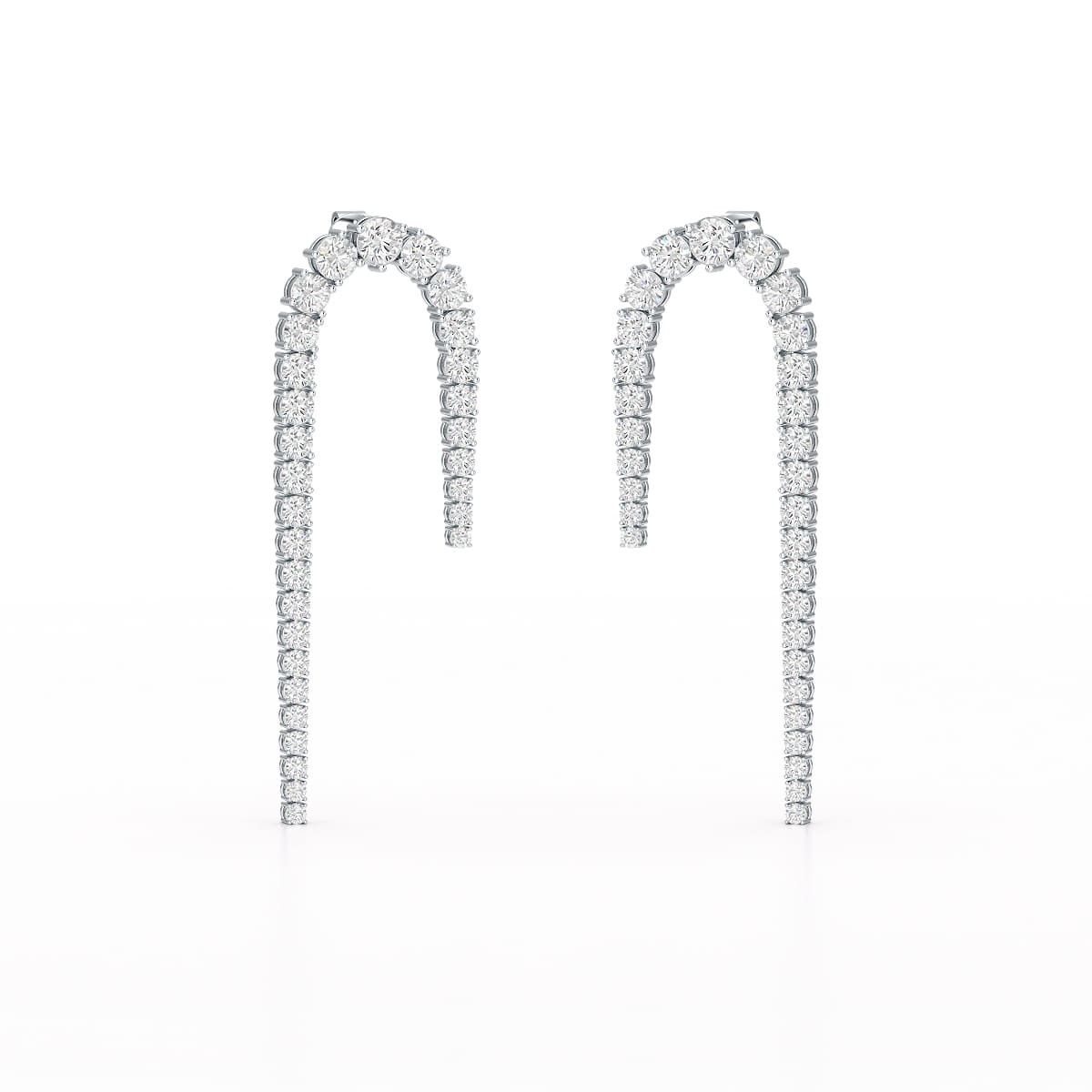 14.26 CT Round Cut Lab Diamond Drop Earrings