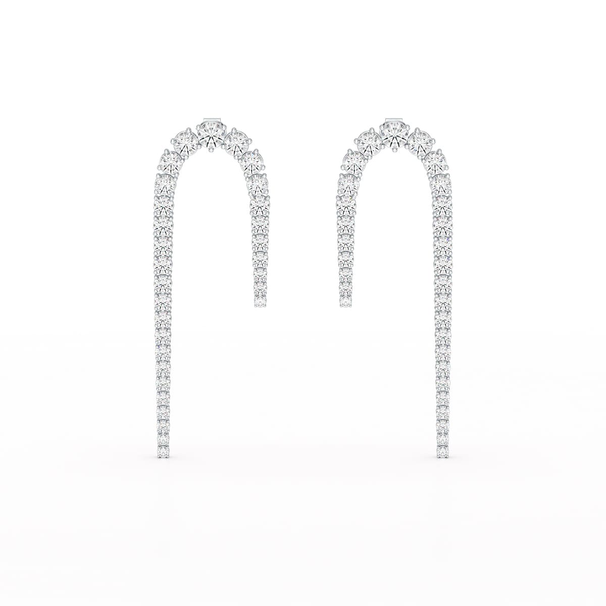 14.26 CT Round Cut Lab Diamond Drop Earrings