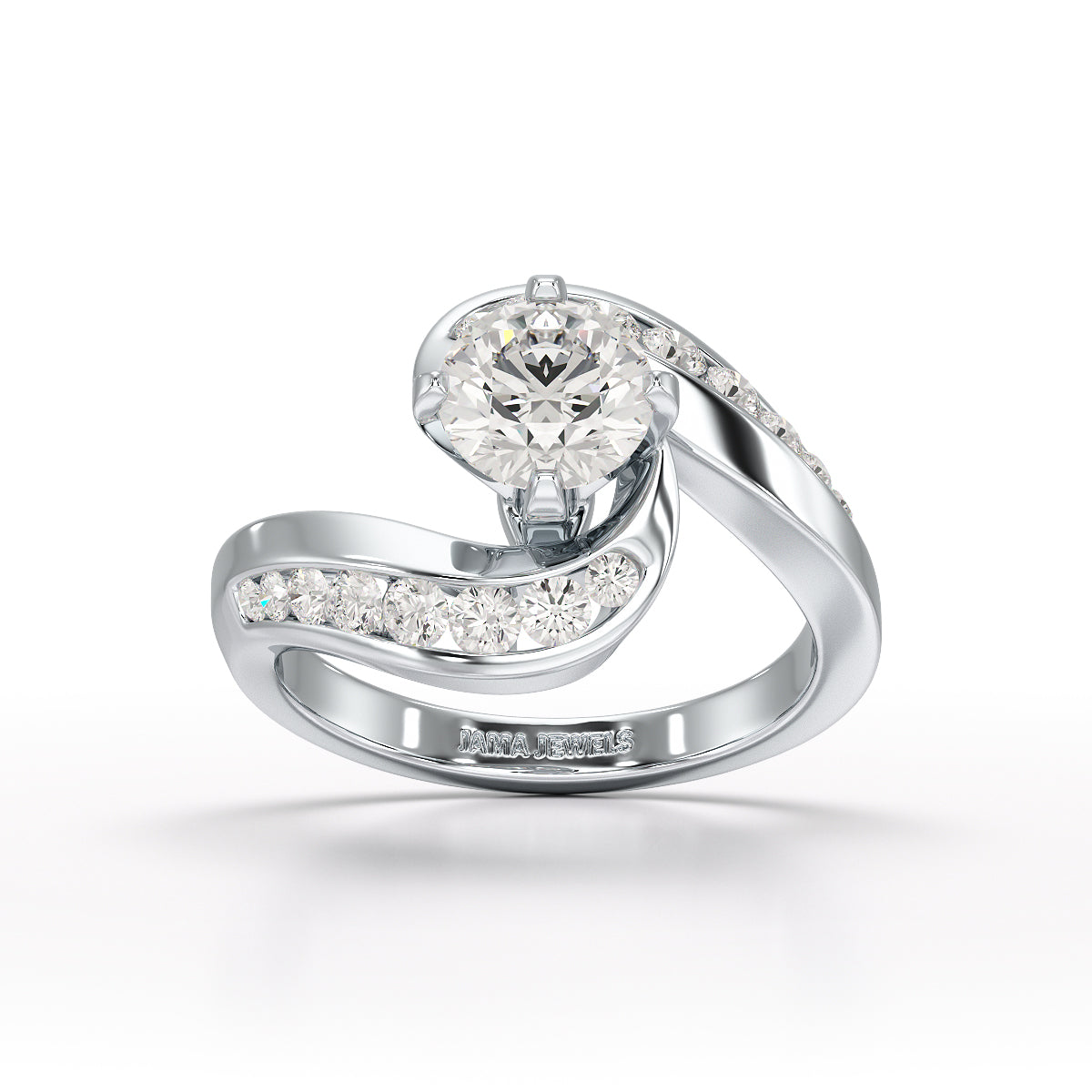 Lab Diamond Twist Design 1.61 CT Engagement Ring