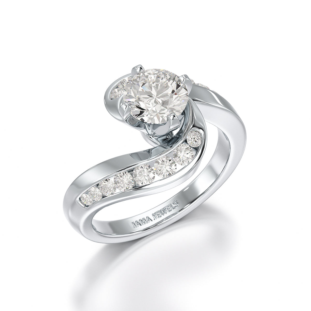Lab Diamond Twist Design 1.61 CT Engagement Ring